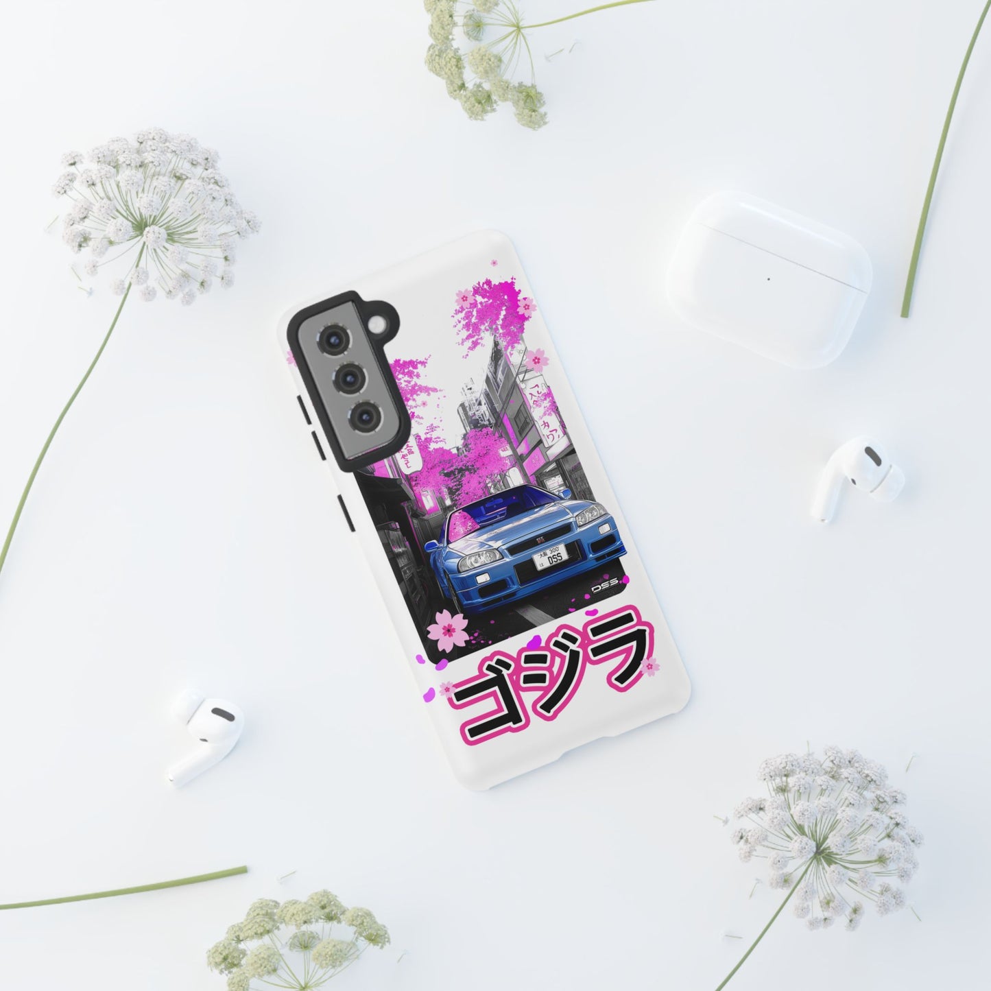 Nissan Skyline GT-R Sakura Rain Japan Nostalgic Car Phone Case - Tough Cases with Retro Vibe