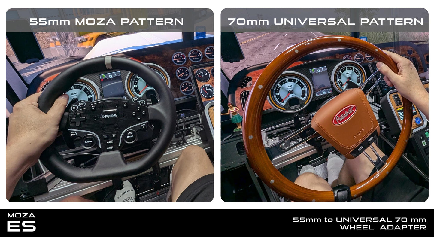 55mm to 70mm Wheel Rim Adapter for MOZA ES Rim | Sim Racing Steering Wheel Spacer | Now STRONGER Design and Material !