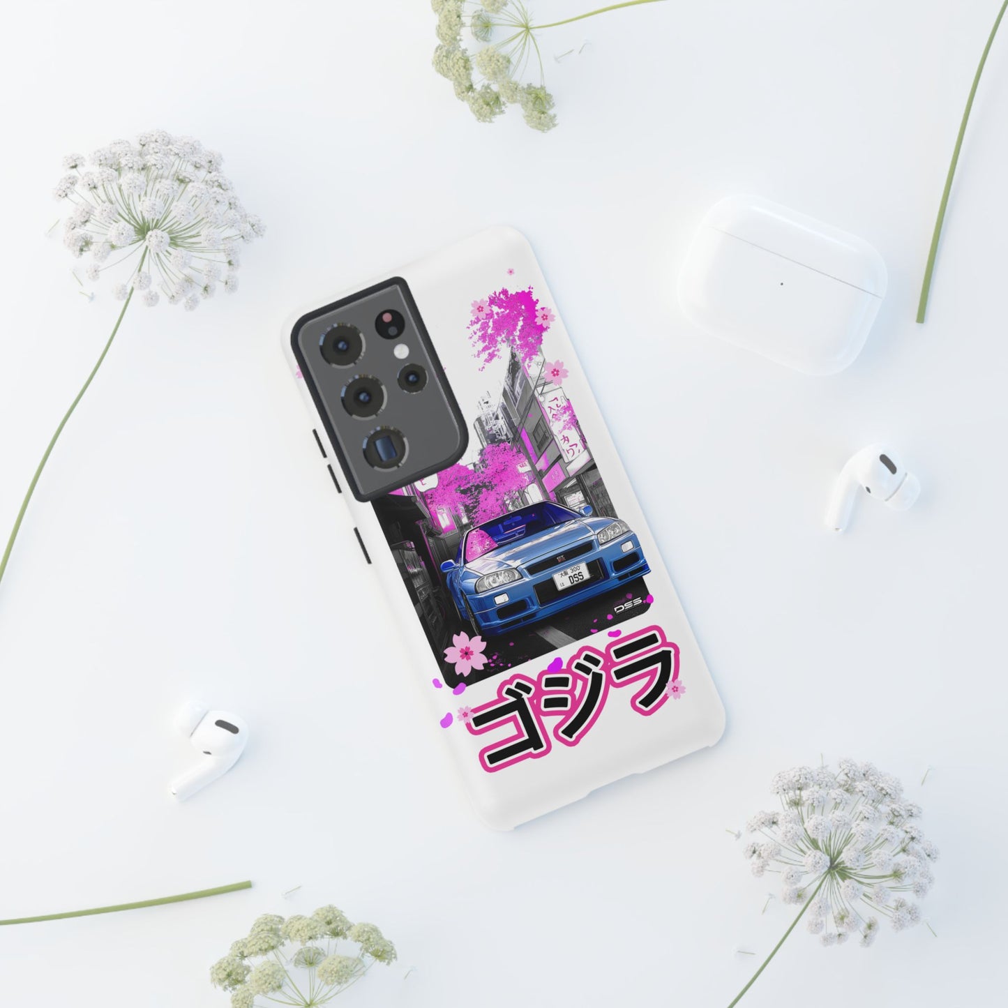 Nissan Skyline GT-R Sakura Rain Japan Nostalgic Car Phone Case - Tough Cases with Retro Vibe