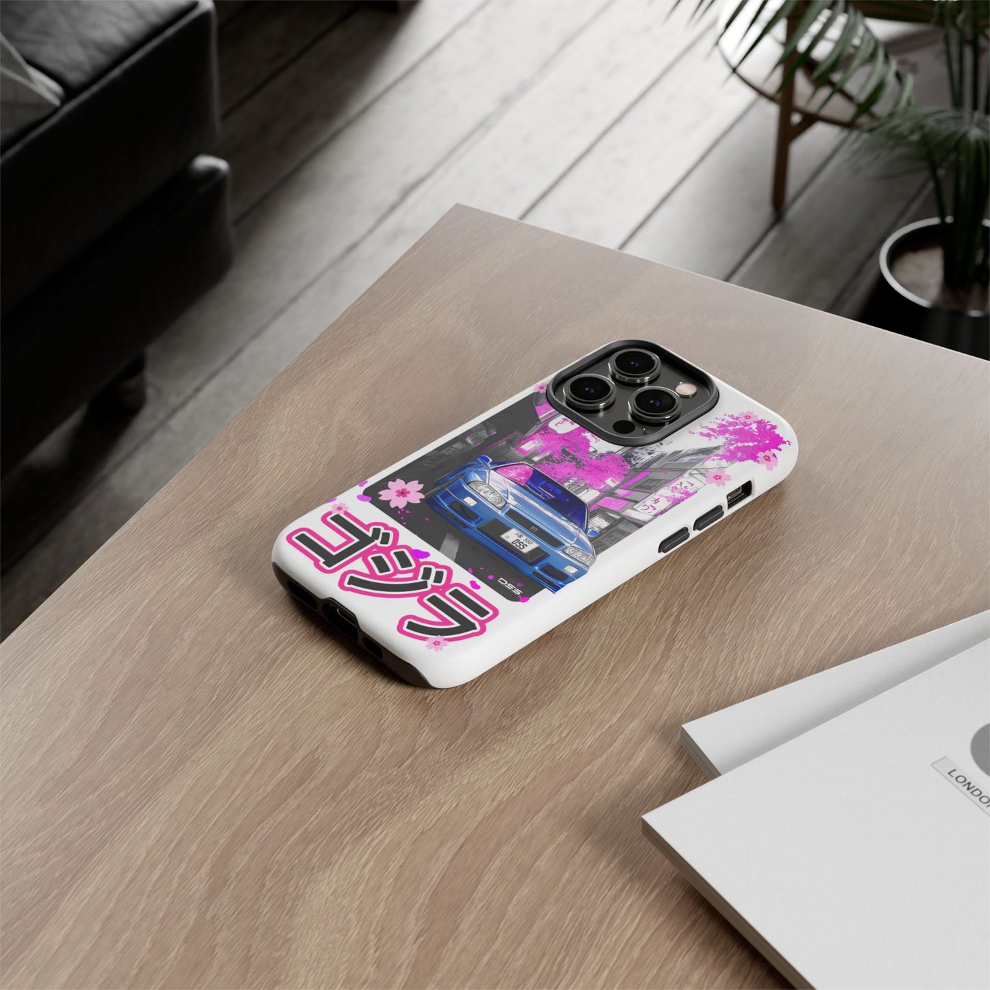 Nissan Skyline GT-R Sakura Rain Japan Nostalgic Car Phone Case - Tough Cases with Retro Vibe