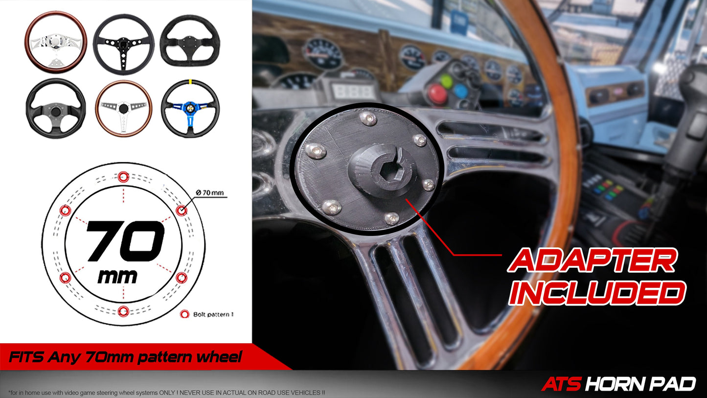 ETS & ATS Decorative Horn Pad! Hyper Detailed and Immersive 3D Print | ALL Free Badges included | Fits all 70mm Wheels / wheel not included