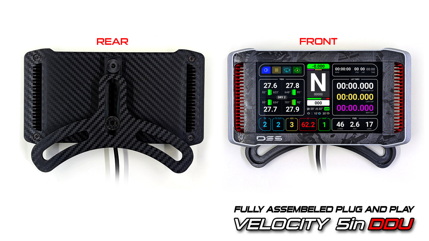 5β Sim Racing Dashboard Display | SimHub Touchscreen DDU for Fanatec, MOZA, Simucube | 5-Inch Velocity Screen (No LEDs)