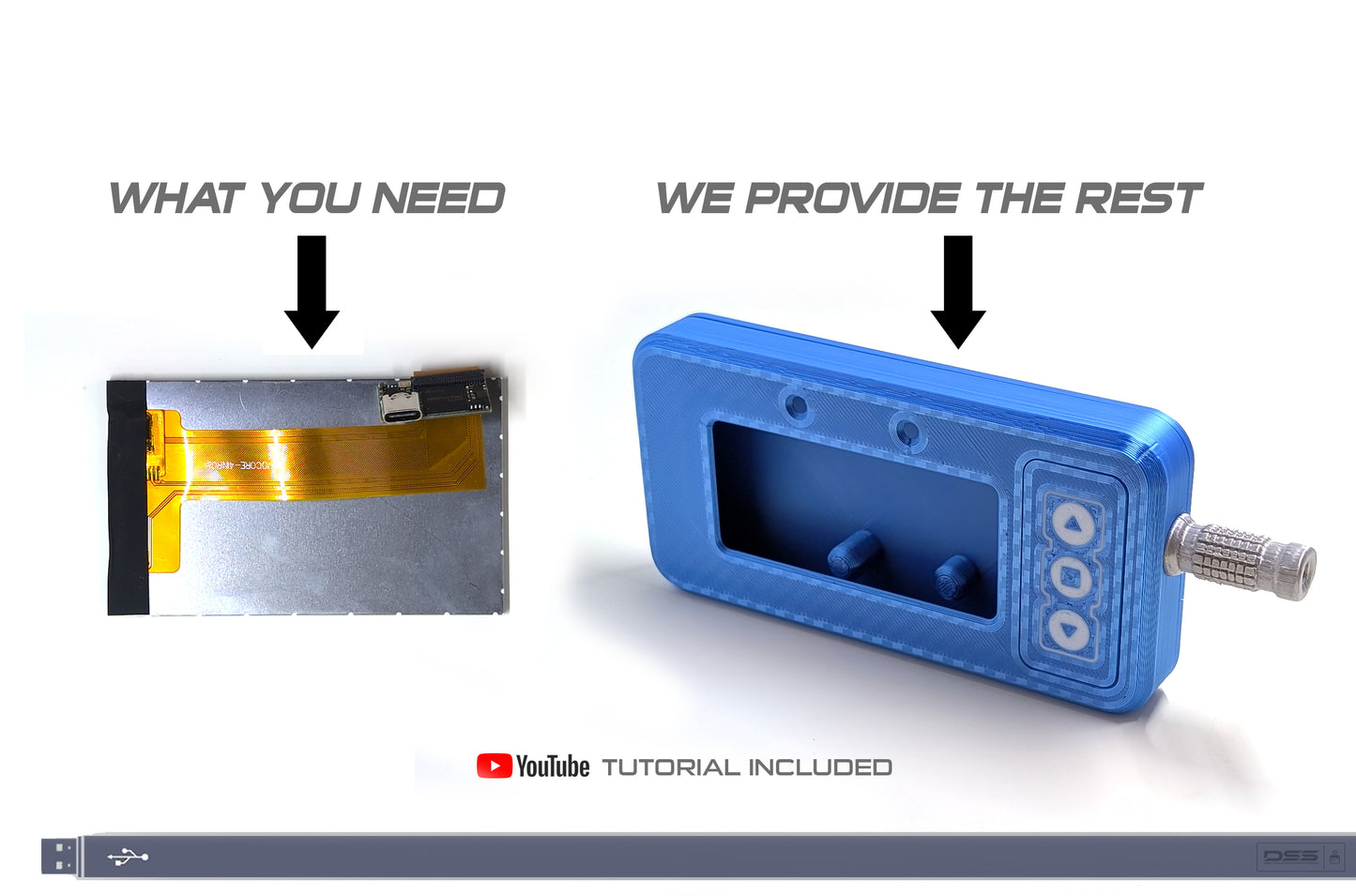DIY Lap Timer Case Kit for 4" Vocore Screen | Complete Tutorial, Enclosure, USB Cable & Mounting Bracket