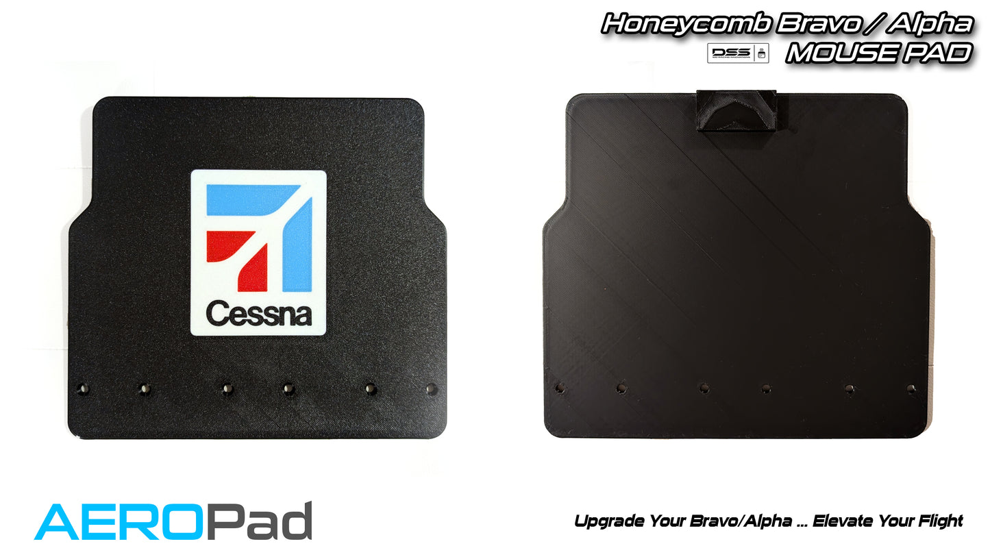 AEROPad – Honeycomb Alpha & Bravo Mouse Pad Attachment | Flight Simulator Cockpit Accessory | Smooth Surface with Logo Design