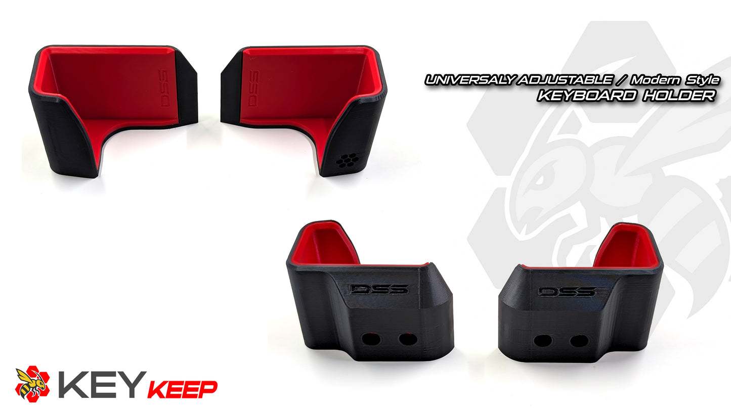 Adjustable Keyboard Holder for Sim Rigs – KeyKeep Modern USA-Made Mount with Hidden Hardware