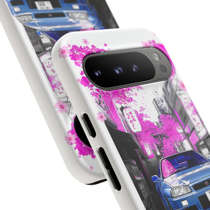 Nissan Skyline GT-R Sakura Rain Japan Nostalgic Car Phone Case - Tough Cases with Retro Vibe