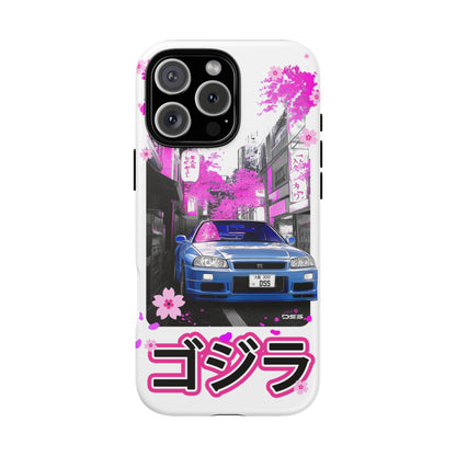 Nissan Skyline GT-R Sakura Rain Japan Nostalgic Car Phone Case - Tough Cases with Retro Vibe