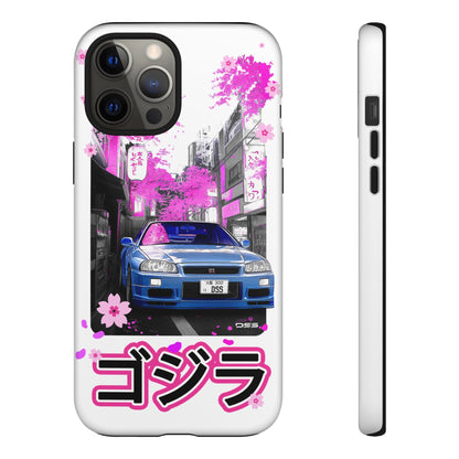 Nissan Skyline GT-R Sakura Rain Japan Nostalgic Car Phone Case - Tough Cases with Retro Vibe