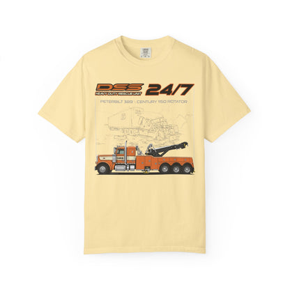 Heavy Duty Rescue Unit 24-7 | DSS Trucking Vintage T-Shirt | Peterbilt 389 Wrecker Edition