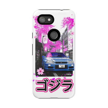 Nissan Skyline GT-R Sakura Rain Japan Nostalgic Car Phone Case - Tough Cases with Retro Vibe