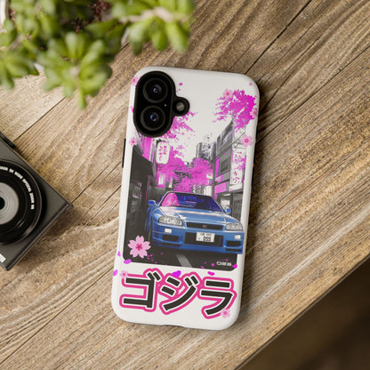 Nissan Skyline GT-R Sakura Rain Japan Nostalgic Car Phone Case - Tough Cases with Retro Vibe