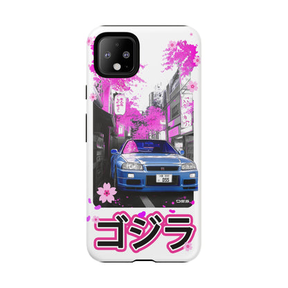 Nissan Skyline GT-R Sakura Rain Japan Nostalgic Car Phone Case - Tough Cases with Retro Vibe
