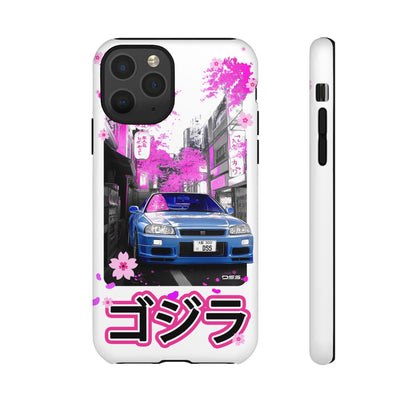 Nissan Skyline GT-R Sakura Rain Japan Nostalgic Car Phone Case - Tough Cases with Retro Vibe