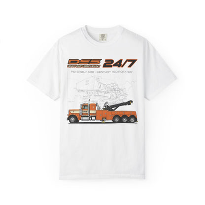 Heavy Duty Rescue Unit 24-7 | DSS Trucking Vintage T-Shirt | Peterbilt 389 Wrecker Edition