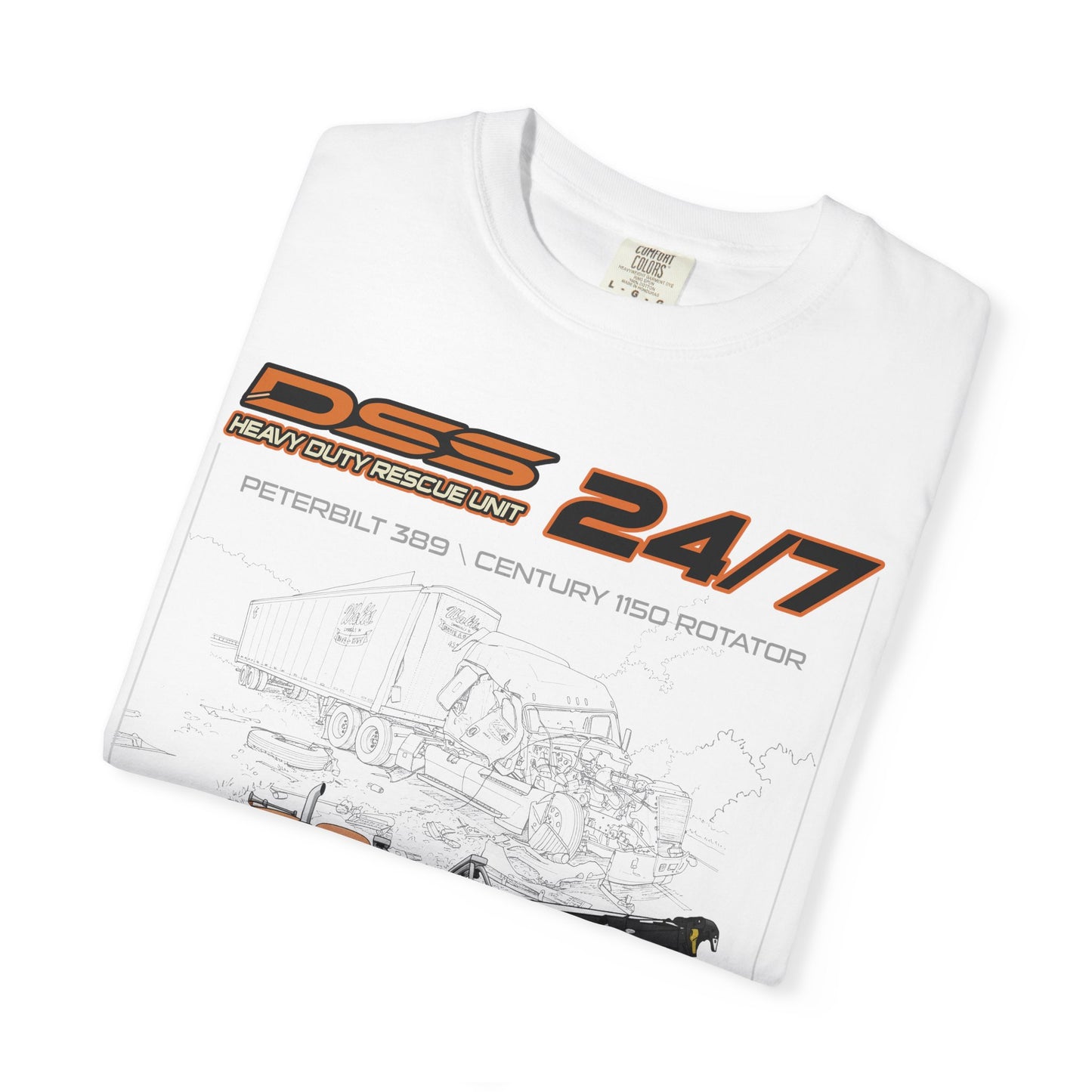 Heavy Duty Rescue Unit 24-7 | DSS Trucking Vintage T-Shirt | Peterbilt 389 Wrecker Edition