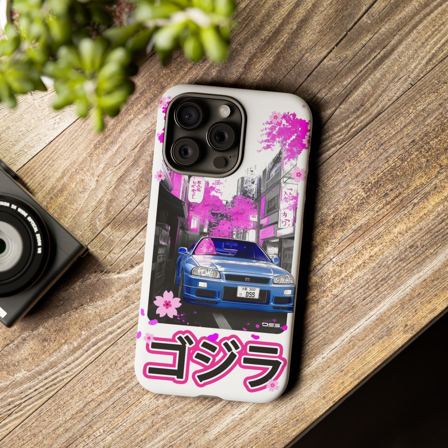 Nissan Skyline GT-R Sakura Rain Japan Nostalgic Car Phone Case - Tough Cases with Retro Vibe