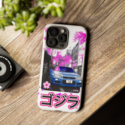 Nissan Skyline GT-R Sakura Rain Japan Nostalgic Car Phone Case - Tough Cases with Retro Vibe