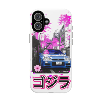 Nissan Skyline GT-R Sakura Rain Japan Nostalgic Car Phone Case - Tough Cases with Retro Vibe