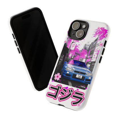 Nissan Skyline GT-R Sakura Rain Japan Nostalgic Car Phone Case - Tough Cases with Retro Vibe