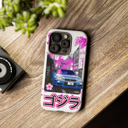 Nissan Skyline GT-R Sakura Rain Japan Nostalgic Car Phone Case - Tough Cases with Retro Vibe