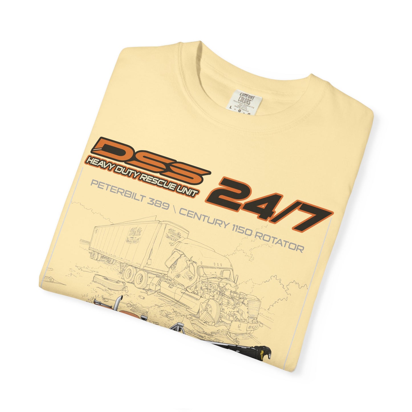 Heavy Duty Rescue Unit 24-7 | DSS Trucking Vintage T-Shirt | Peterbilt 389 Wrecker Edition