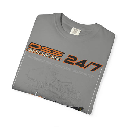 Heavy Duty Rescue Unit 24-7 | DSS Trucking Vintage T-Shirt | Peterbilt 389 Wrecker Edition