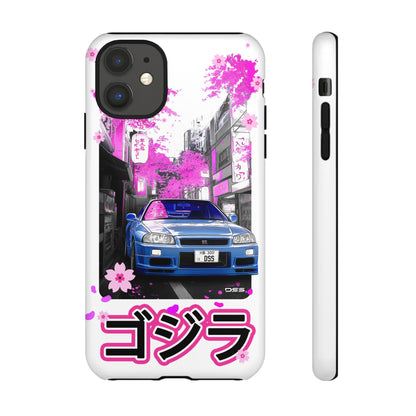 Nissan Skyline GT-R Sakura Rain Japan Nostalgic Car Phone Case - Tough Cases with Retro Vibe