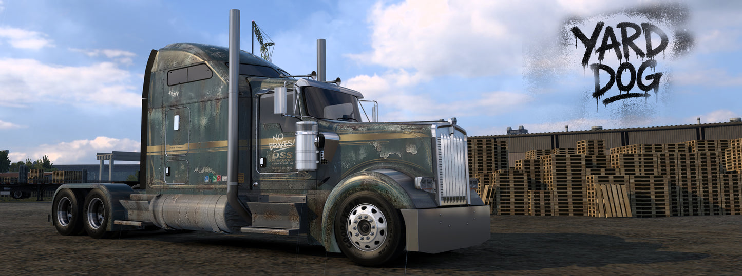 Yard Dog – Truck and Trailer Skin MOD / Fits Jon Ruda Kenworth W900 and Peterbilt Glider