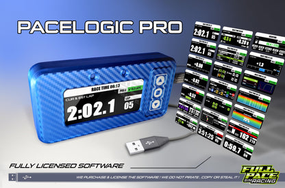 PACELOGIC Lap Timer with Bracket | 4in Touch Screen | Fully licensed PACELOGIC Pro software | Immense amounts of telemetry data !!!