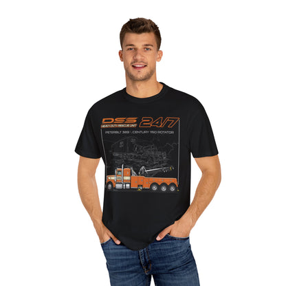Heavy Duty Rescue Unit 24-7 | DSS Trucking Vintage T-Shirt | Peterbilt 389 Wrecker Edition