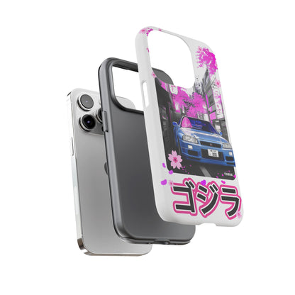 Nissan Skyline GT-R Sakura Rain Japan Nostalgic Car Phone Case - Tough Cases with Retro Vibe