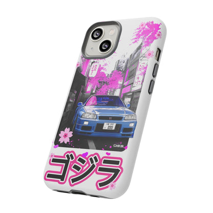 Nissan Skyline GT-R Sakura Rain Japan Nostalgic Car Phone Case - Tough Cases with Retro Vibe