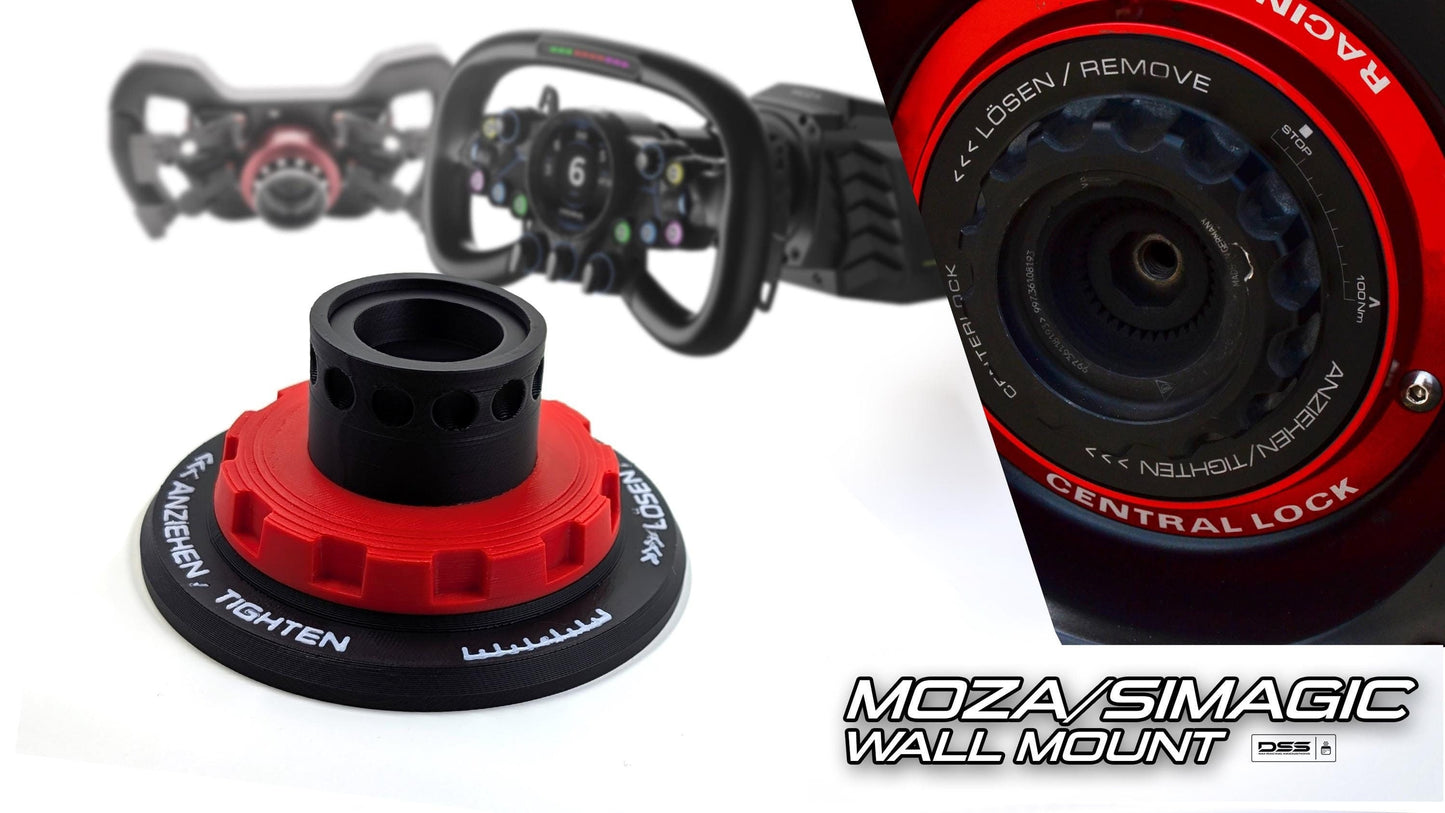 MOZA or SIMAGIC Wall Mount | Race Car Center Lock Inspired | High Quality Stylish & Secure