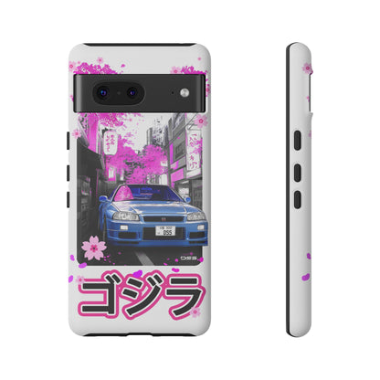 Nissan Skyline GT-R Sakura Rain Japan Nostalgic Car Phone Case - Tough Cases with Retro Vibe