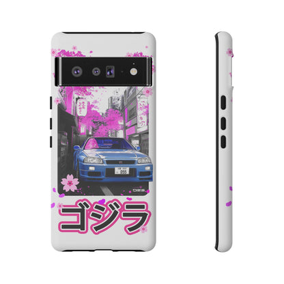 Nissan Skyline GT-R Sakura Rain Japan Nostalgic Car Phone Case - Tough Cases with Retro Vibe
