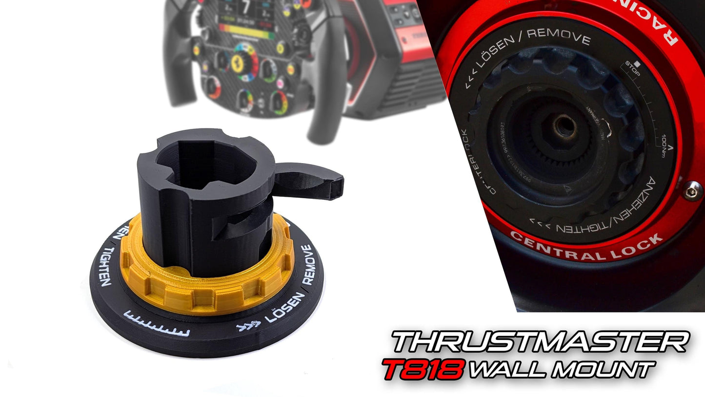 Thrustmaster T818 Wall Mount | Race Car Center Lock Inspired | High Quality Stylish & Secure