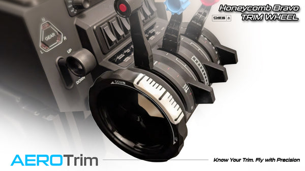 AEROTrim – Honeycomb Bravo Trim Wheel Cover Attachment | Flight Simulator Upgrade with High-Contrast Markings & Graduated Scale