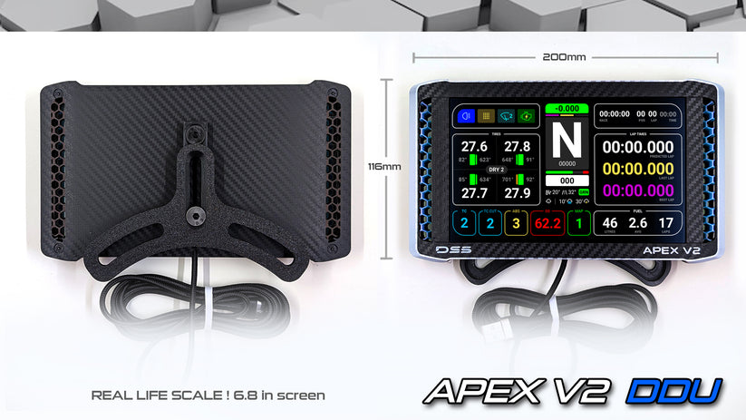 6.8 in DDU APEXv2 | Real Race Car SCALE !!! Dashboard Display for Sim ...