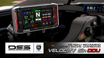 5” Sim Racing Dashboard Display | SimHub Touchscreen DDU for Fanatec, MOZA, Simucube | 5-Inch Velocity Screen (No LEDs)