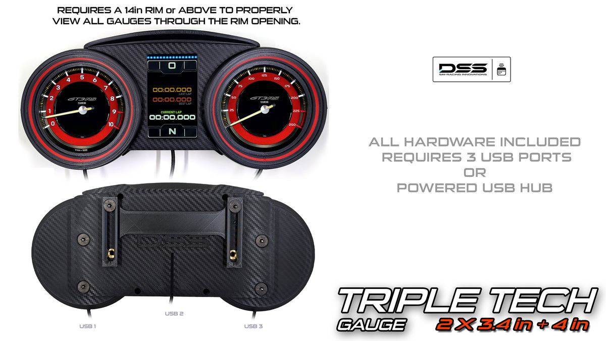 Sim Racing DDU Triple Screen Dashboard | Touch Screen Gauge Display ...