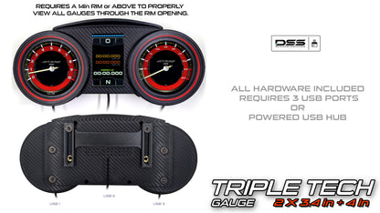 Sim Racing Dashboard DDU | Triple Screen Gauge Touch Screen | Sim Racing, Rally, Truck Sim and More