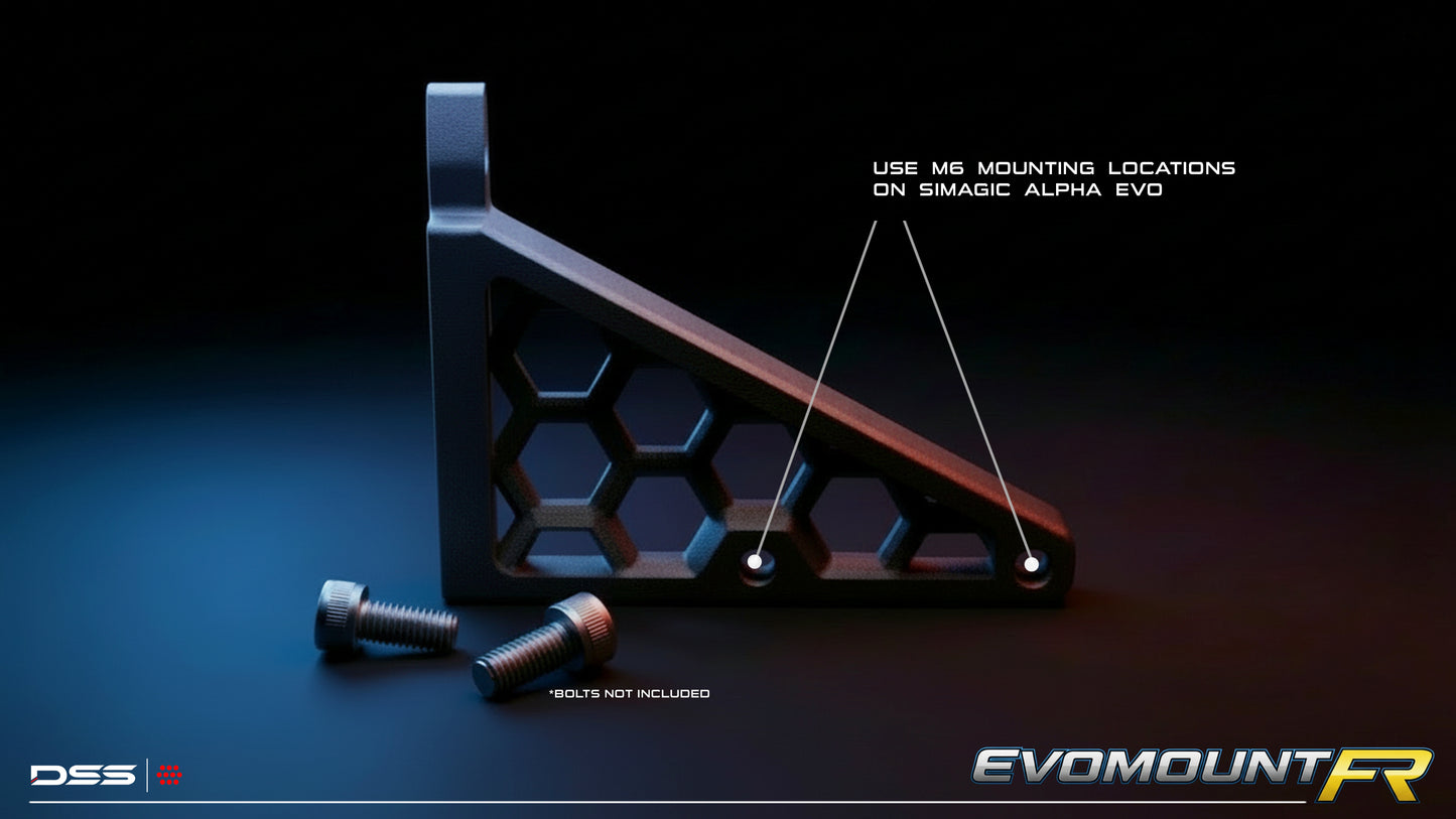 EvoMount FR – Front-Mount Bracket for Simagic Alpha Evo | Add DDUs, Screens & Accessories