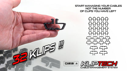 Cable Management Clips for 8040 Aluminum Extrusion - | 32 Pack !!! GET MORE for LESS | KLIPtech