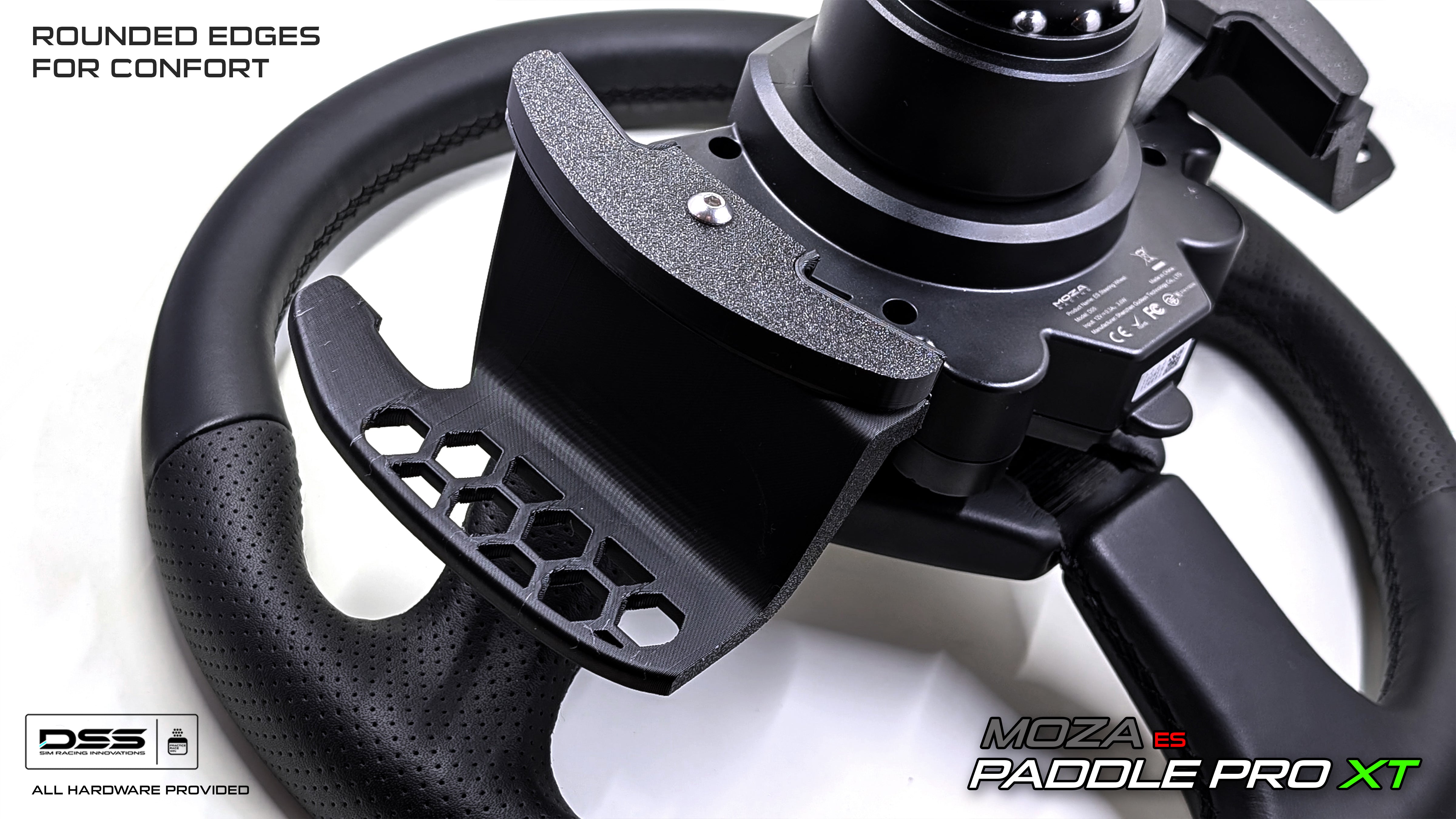 SIMPUSH Carbon Fiber Paddle Shifters For MOZA R5/R3 & ES/ESX Wheels – Black