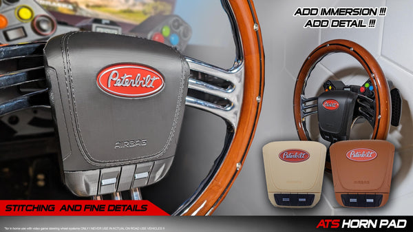 ETS & ATS Decorative Horn Pad! Hyper Detailed and Immersive 3D Print | ALL Free Badges included | Fits all 70mm Wheels / wheel not included