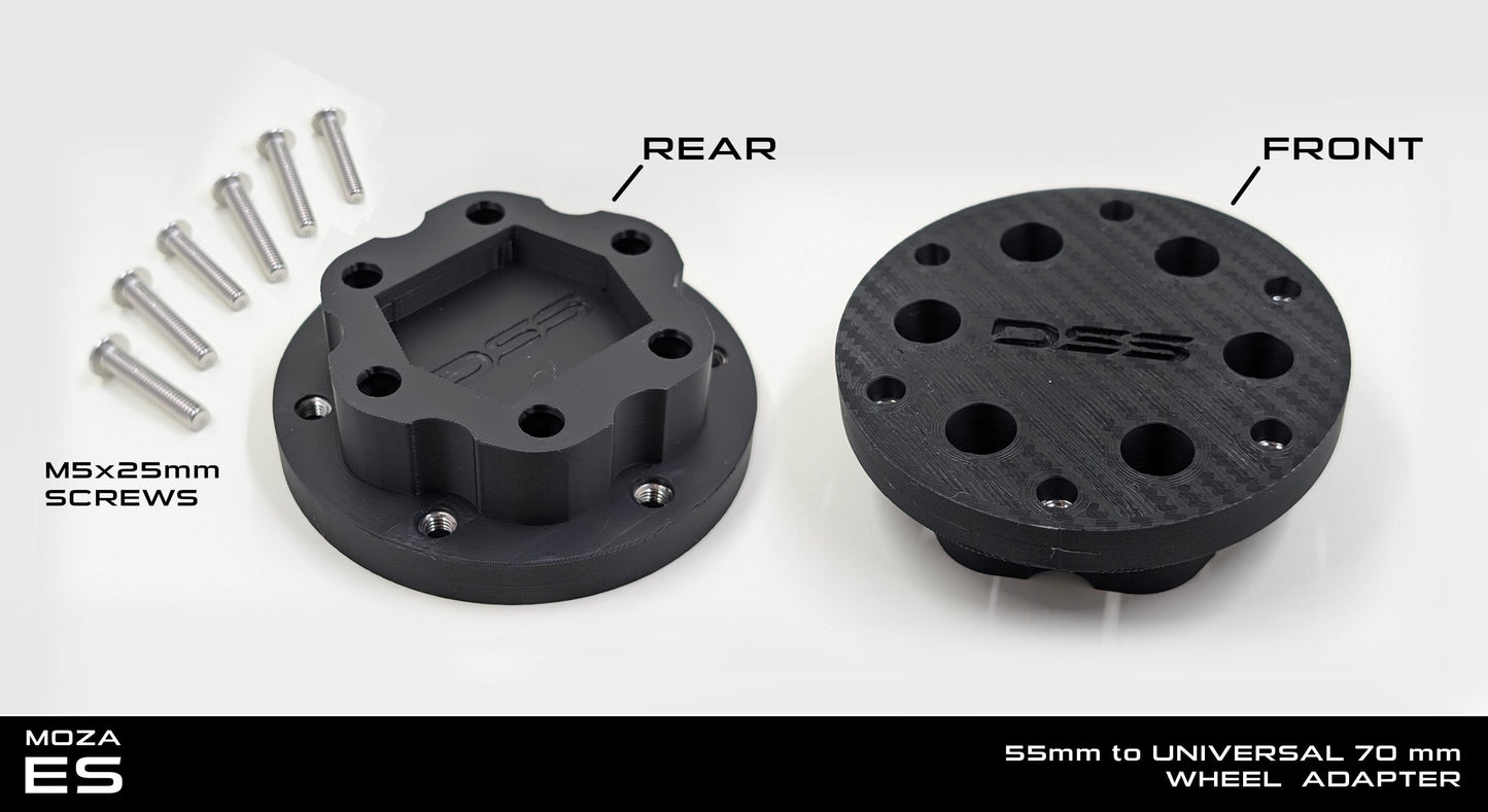 55mm to 70mm Wheel Rim Adapter for MOZA ES Rim | Sim Racing Steering Wheel Spacer | Now STRONGER Design and Material !