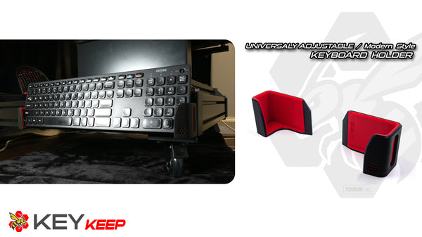 Adjustable Keyboard Holder for Sim Rigs – KeyKeep Modern USA-Made Mount with Hidden Hardware