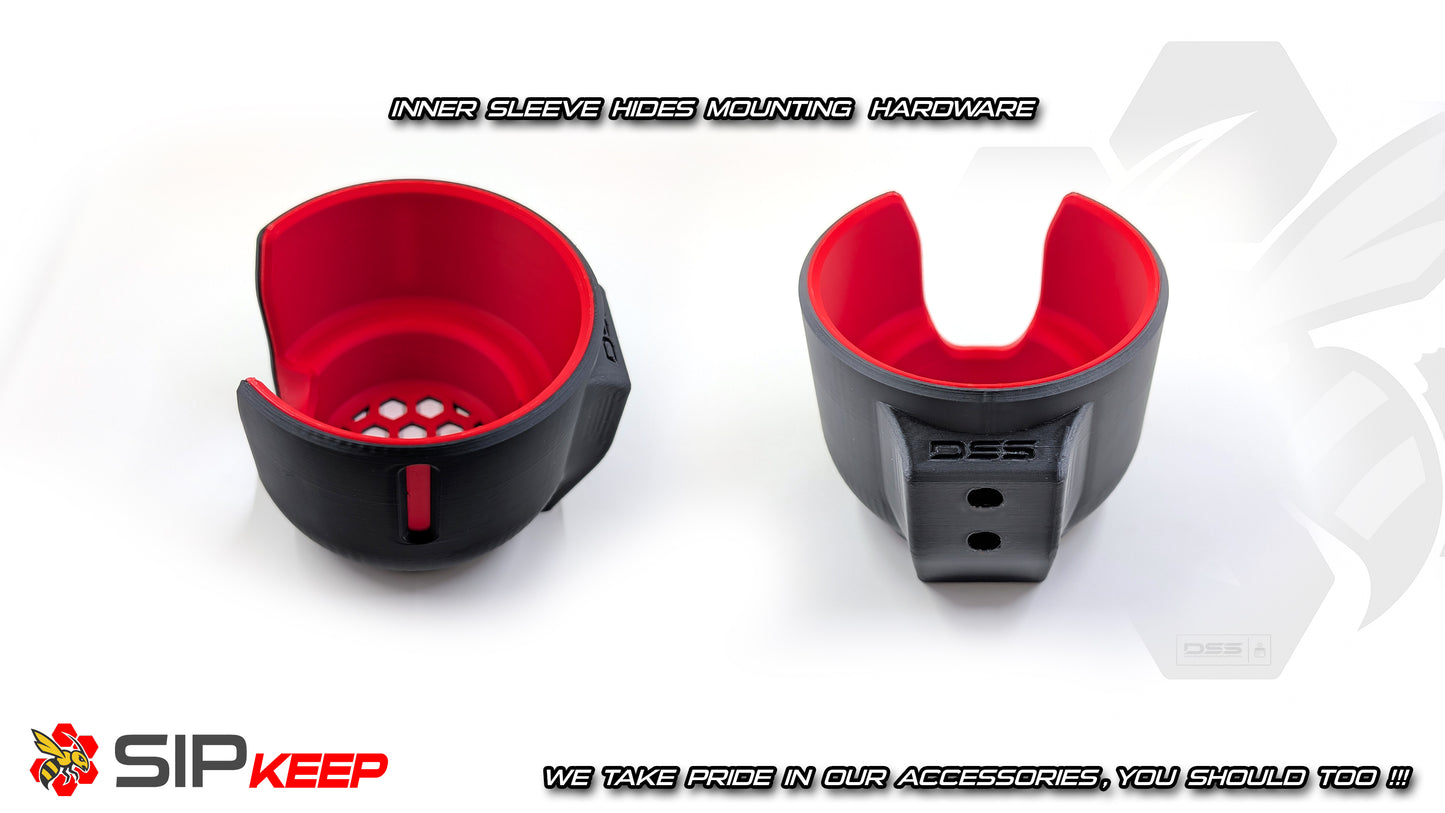 Sim Racing Cup Holder – SipKeep for Mugs, Cans, Red Bulls & More | Modern Multi-Color Design