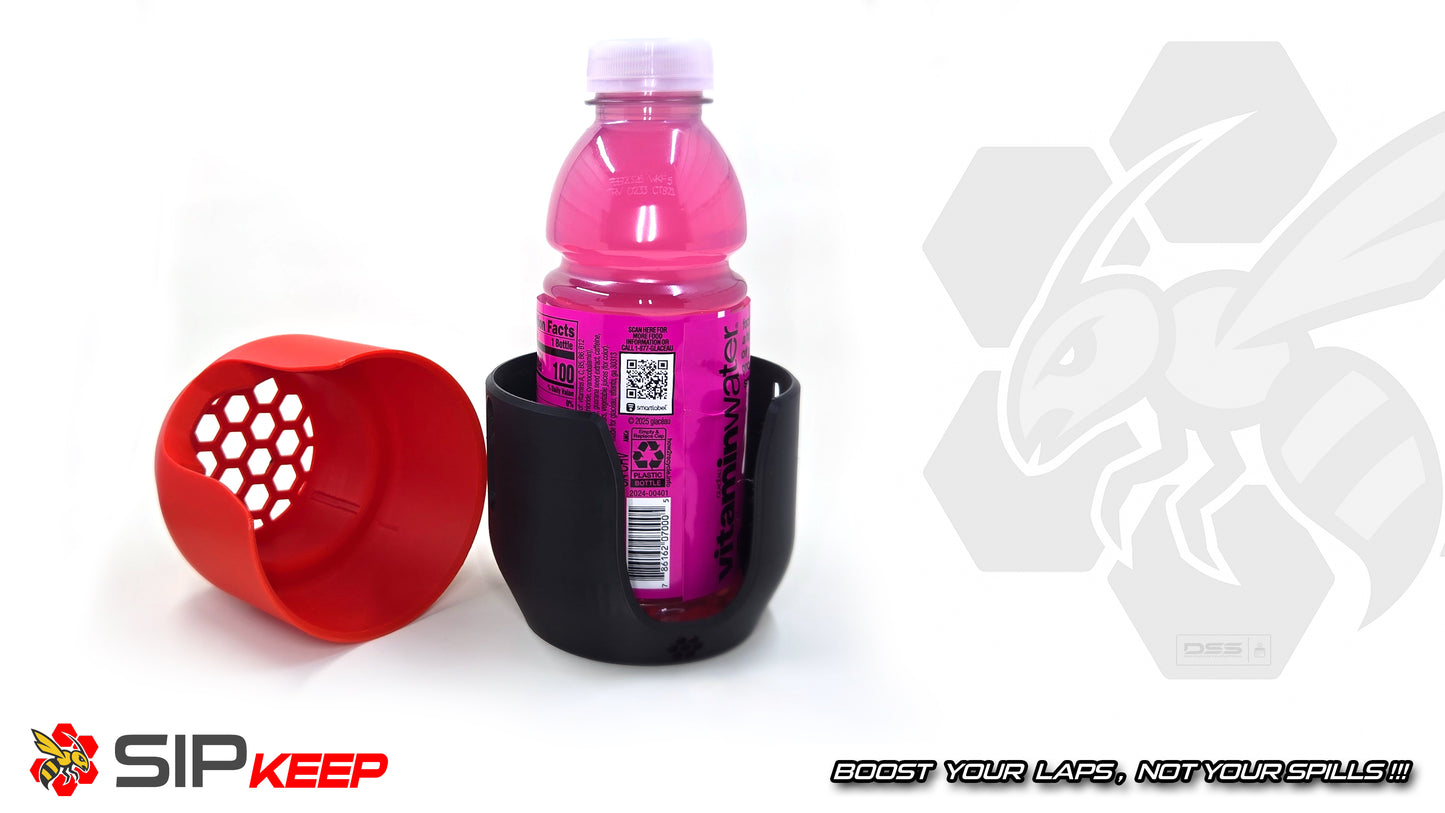 Sim Racing Cup Holder – SipKeep for Mugs, Cans, Red Bulls & More | Modern Multi-Color Design