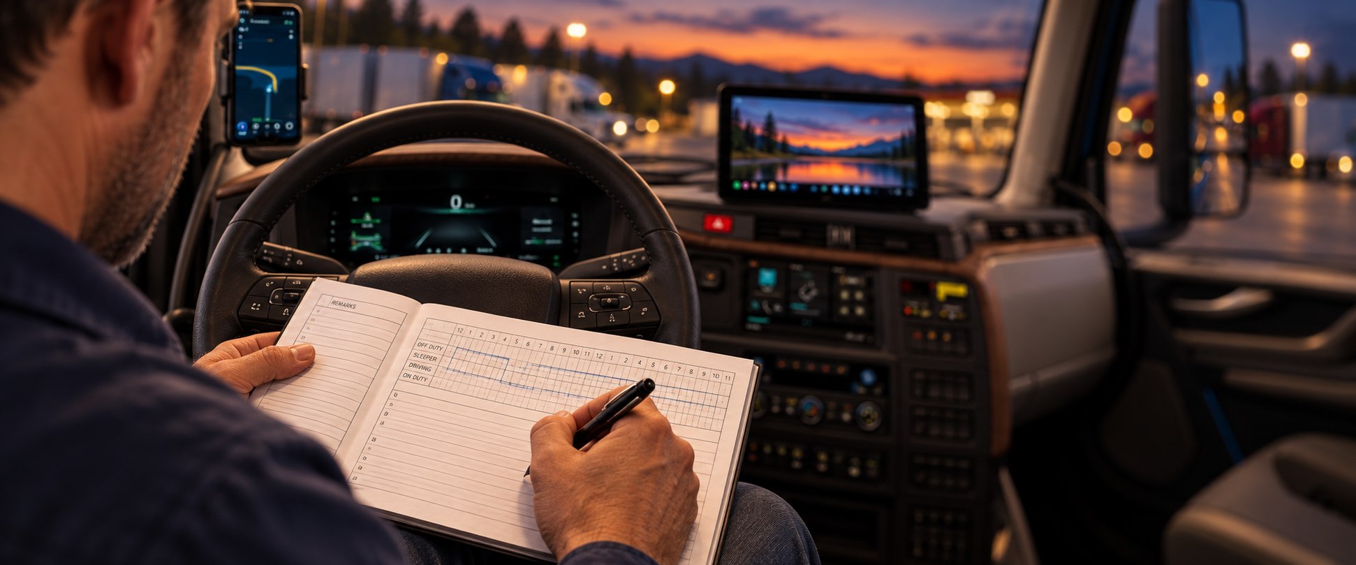 Reviewing the day’s drive